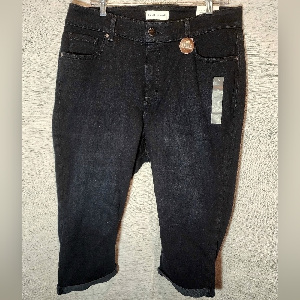 NEW Lane Bryant Curvy Fit Pedal High-Rise Crop Dark Washed Jeans 18 PLUS NWT
